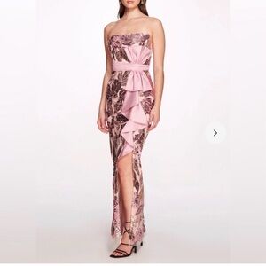 MARCHESA notte pink sequin‎ strapless dress!  NWT!  Size 0